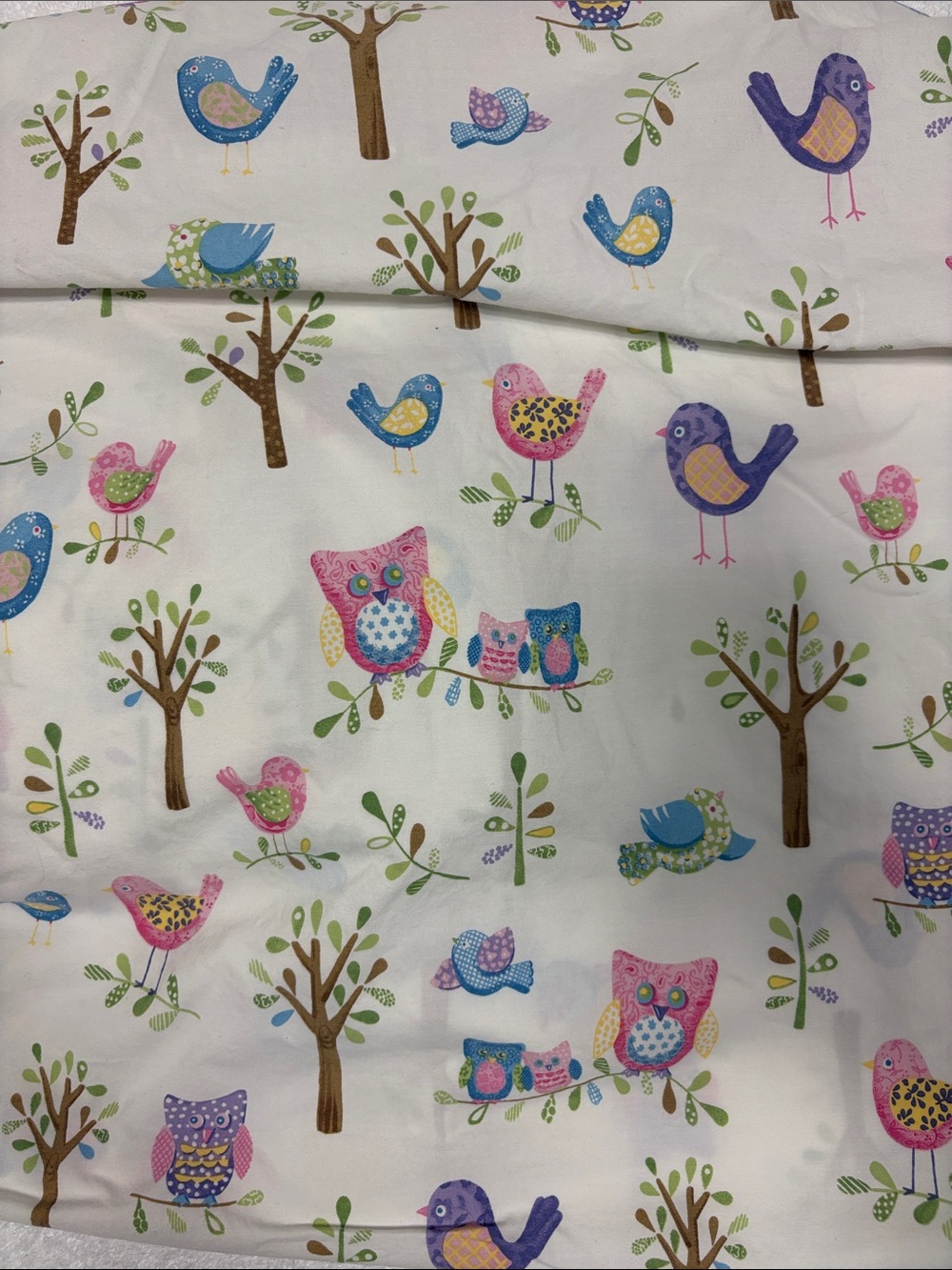 Pottery Barn Kids Hayley Owl Trees Birds Organic twin fitted Sheet Retired 12’